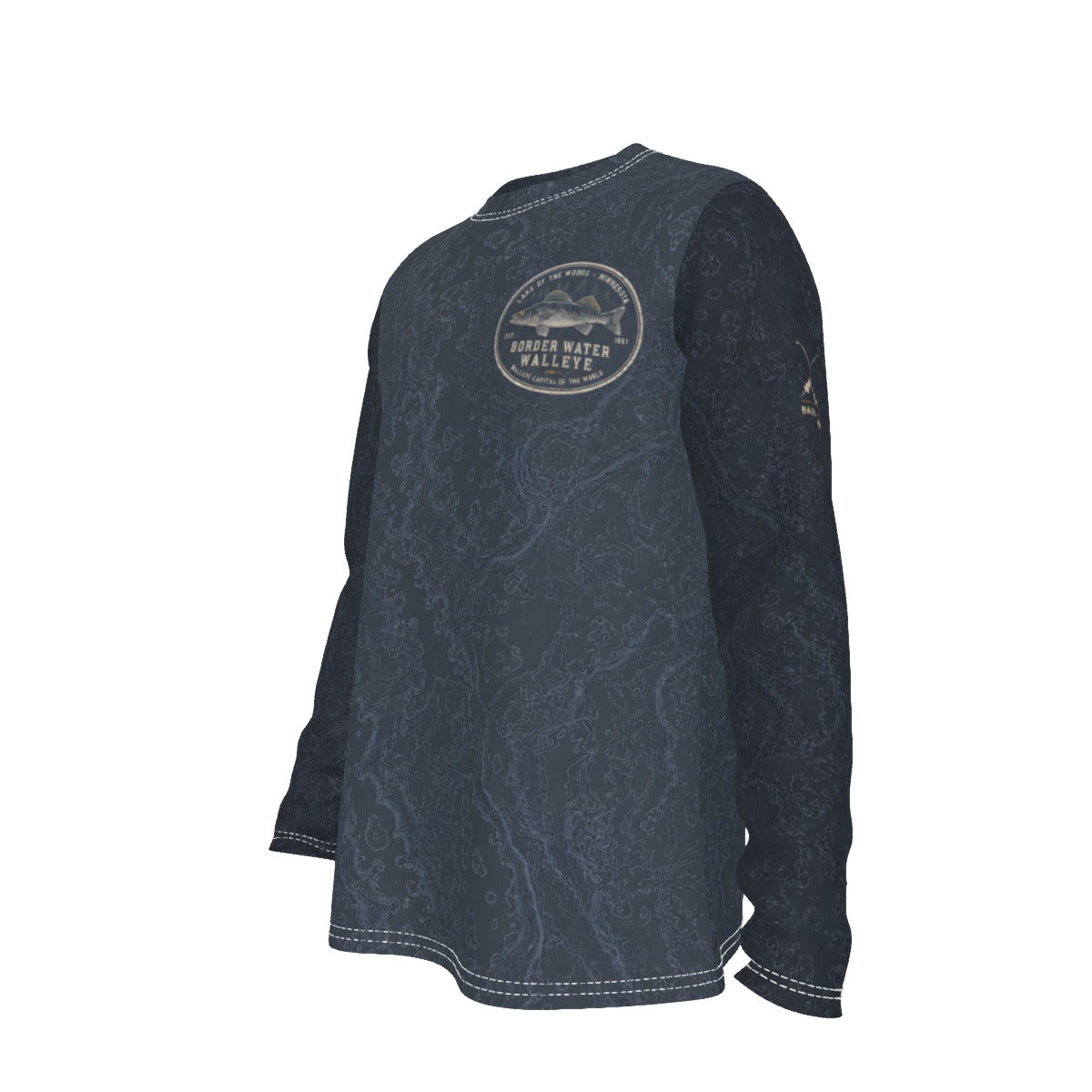 Lake of the Woods Minnesota Border Water Walleye Long Sleeve Fishing Shirt