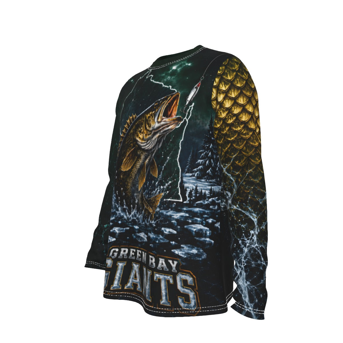 Personalized Wisconsin Walleye Fishing Long Sleeve Shirt
