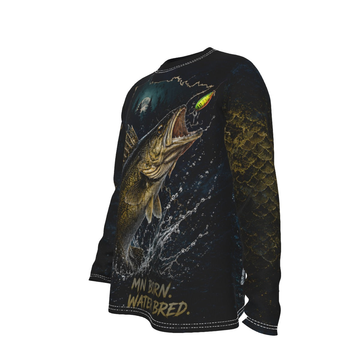 Personalized Minnesota Walleye Fishing Long Sleeve Shirt