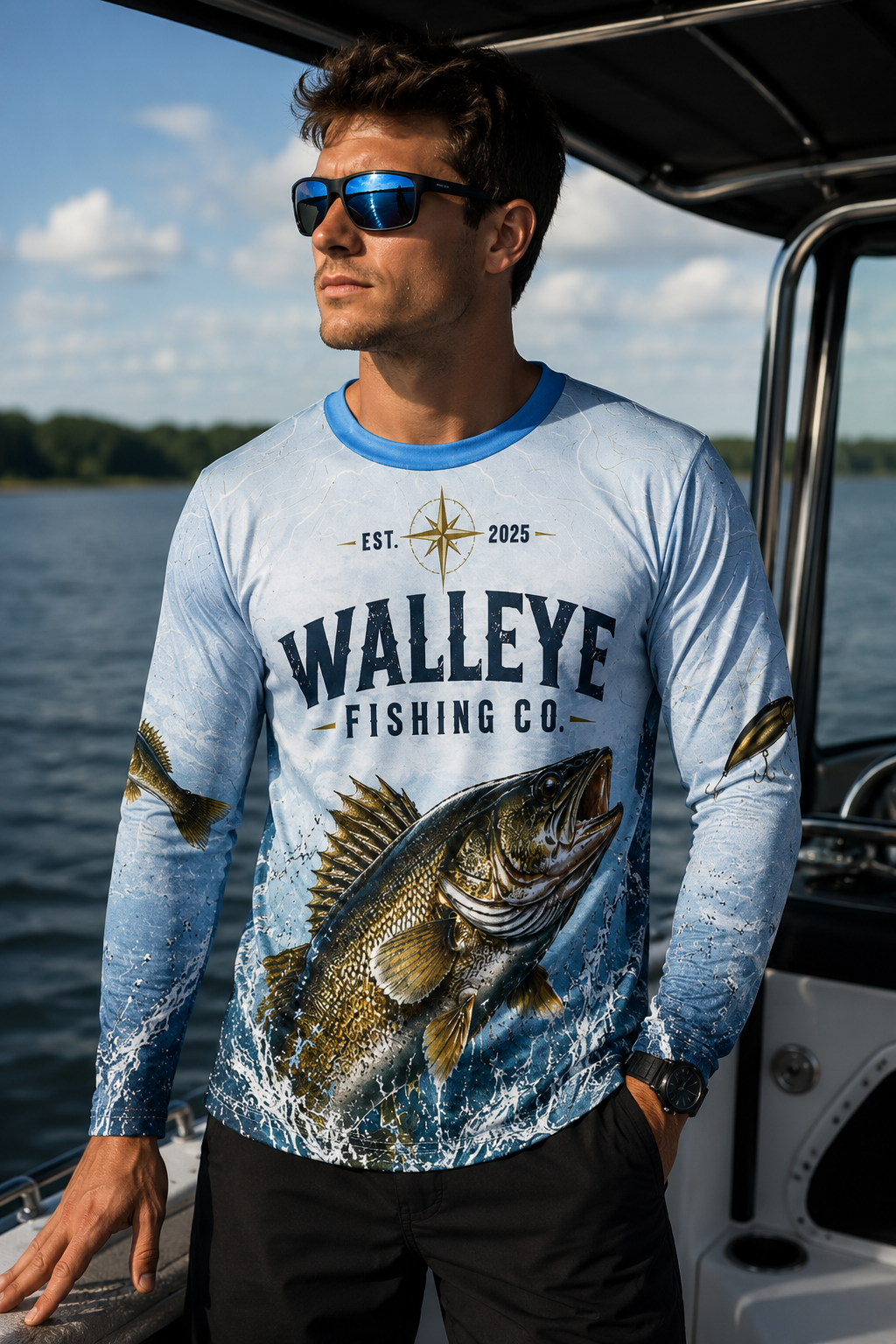 Walleye Fishing Co. Long Sleeve Shirt – Northern Waters Performance Jersey Shirt