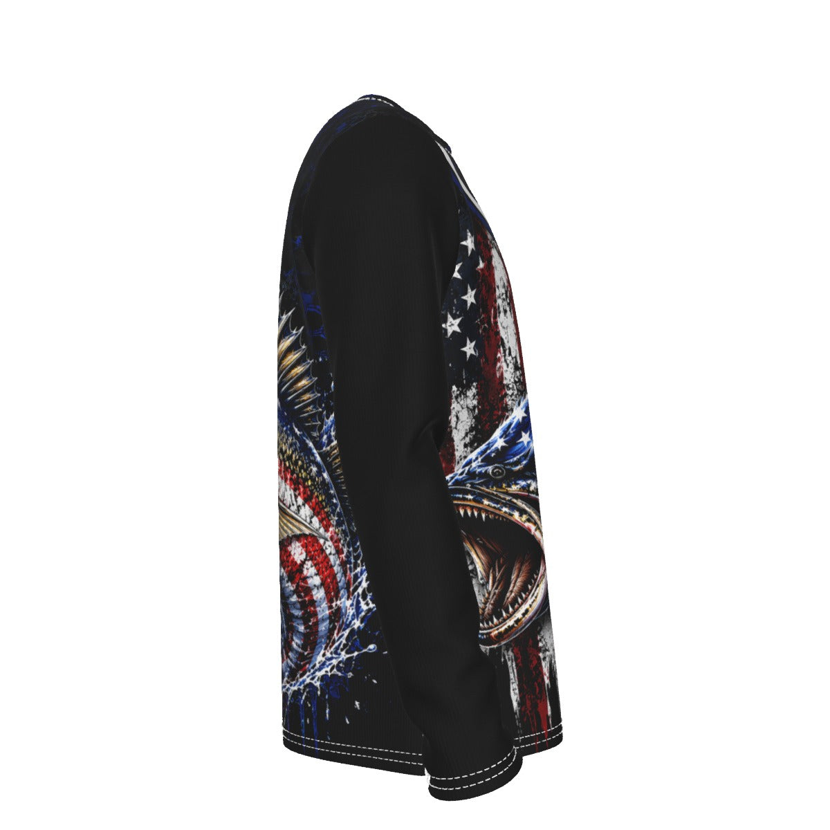Patriotic Walleye Fishing Long Sleeve Shirt – All-Over Print