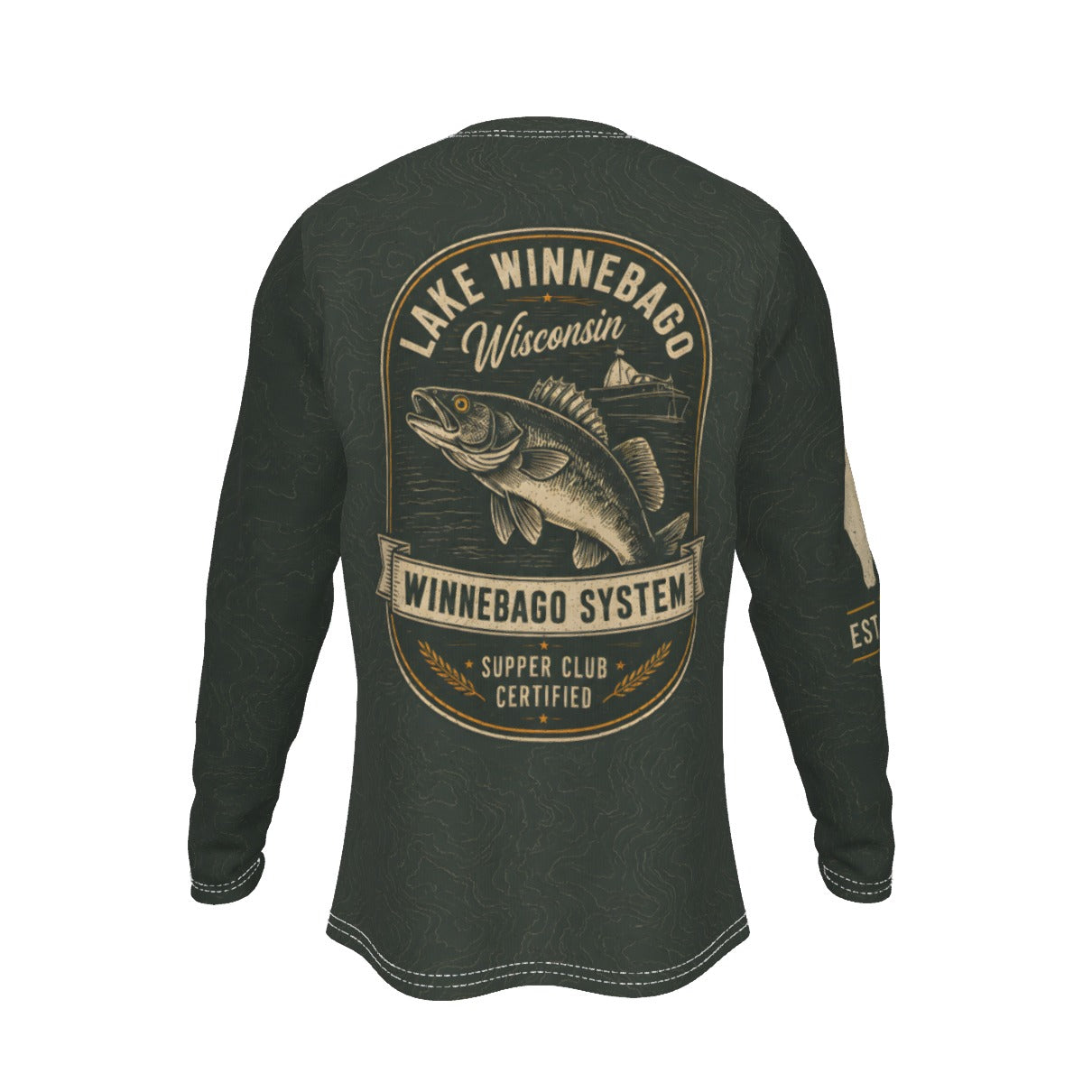 Lake Winnebago Wisconsin Walleye Long Sleeve Fishing Shirt
