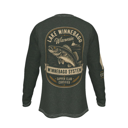 Lake Winnebago Wisconsin Walleye Long Sleeve Fishing Shirt