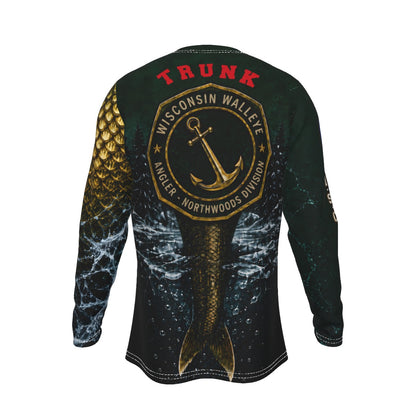 Personalized Wisconsin Walleye Fishing Long Sleeve Shirt