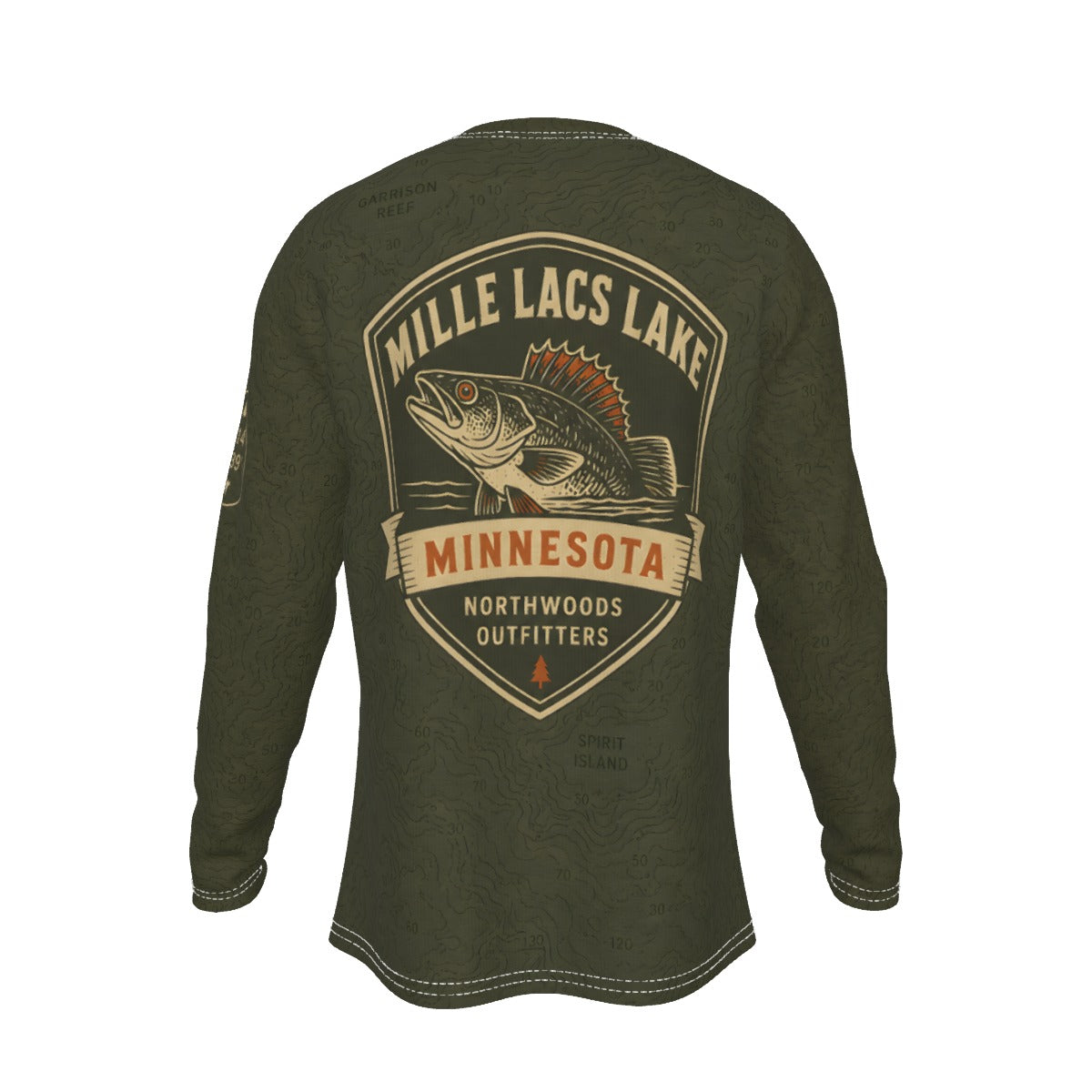 Mille Lacs Lake Minnesota Walleye Long Sleeve Fishing Shirt
