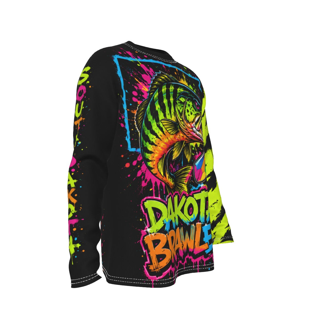Personalized South Dakota Walleye Fishing Long Sleeve Shirt