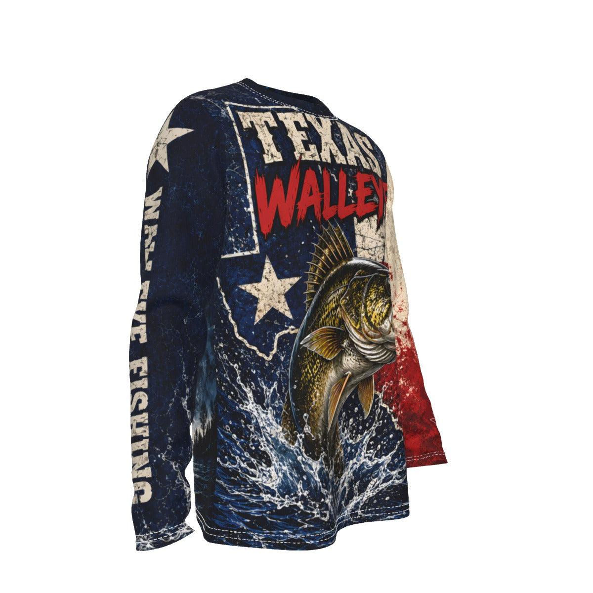 Personalized Texas Walleye Fishing Long Sleeve Shirt - AOP Tee