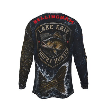 Personalized Ohio Lake Erie Walleye Fishing Long Sleeve Shirt
