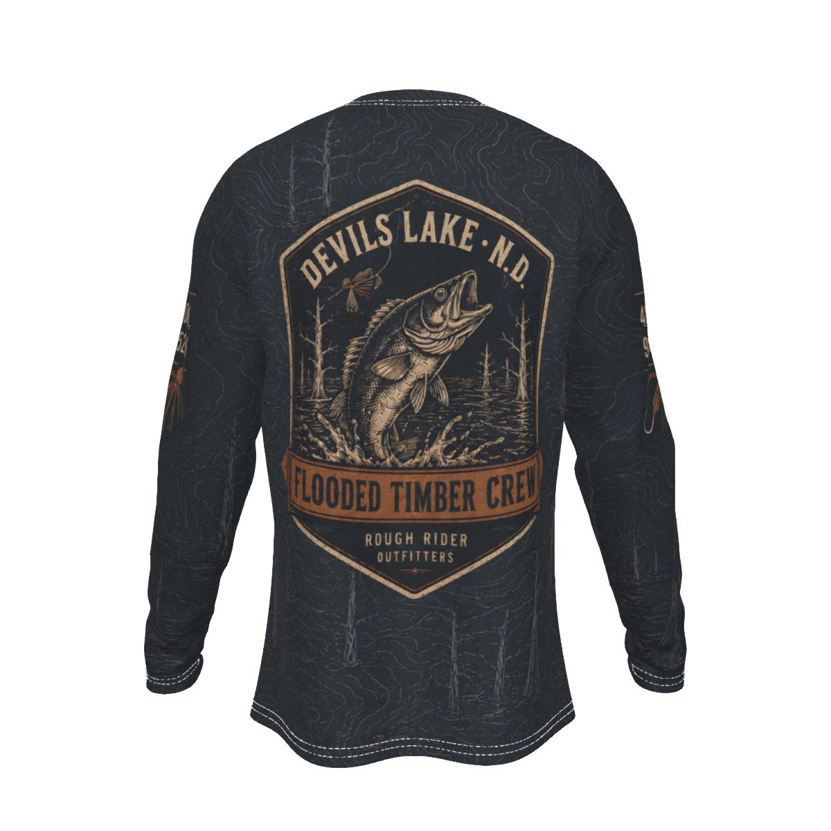 Devils Lake North Dakota Walleye Long Sleeve Fishing Shirt
