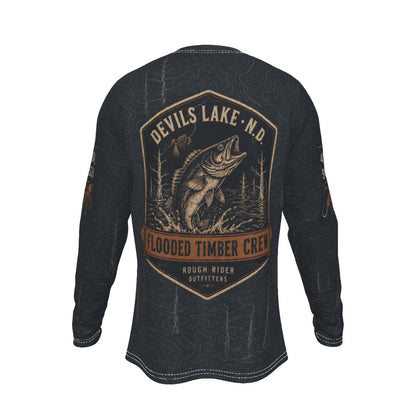 Devils Lake North Dakota Walleye Long Sleeve Fishing Shirt