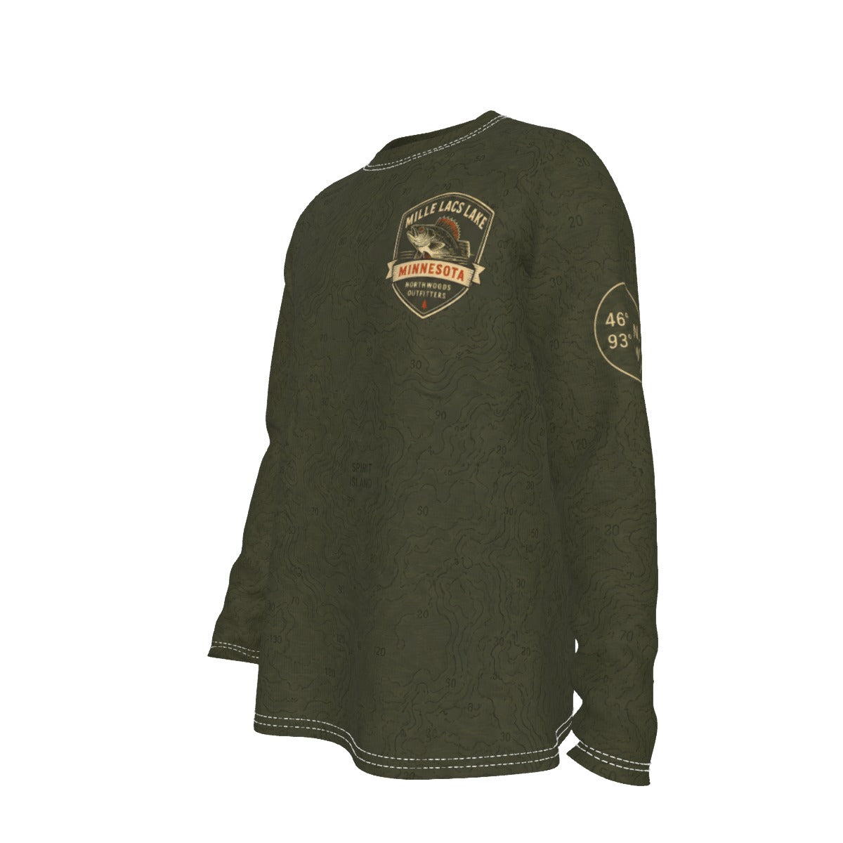 Mille Lacs Lake Minnesota Walleye Long Sleeve Fishing Shirt