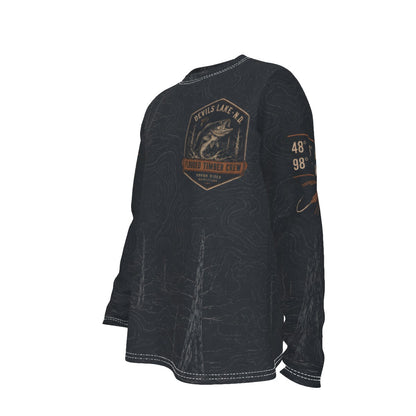 Devils Lake North Dakota Walleye Long Sleeve Fishing Shirt