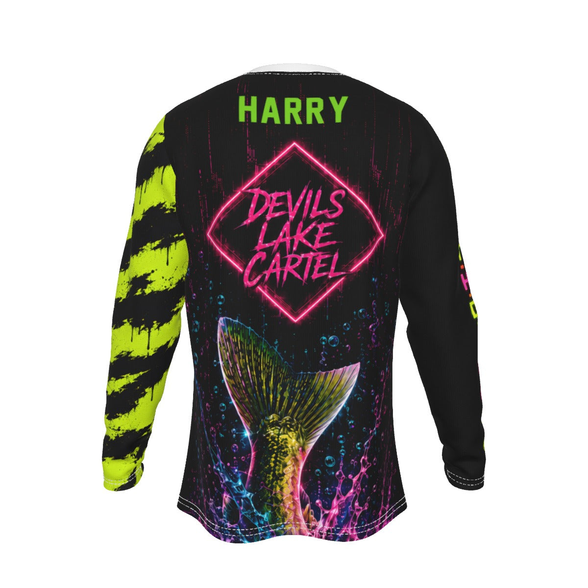 Personalized North Dakota Walleye Fishing Long Sleeve Shirt