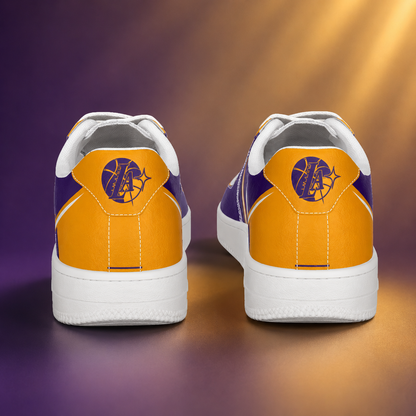 Personalized Purple & Gold Hoops Air Force Style Sneakers