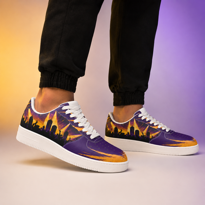 Purple & Gold Hoops Fan Custom Air Shoes – City Lights Edition