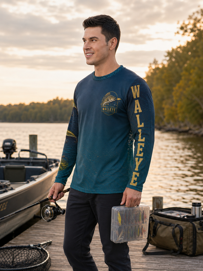 Men’s Walleye Fishing Long Sleeve Shirt – Great Lakes Angler