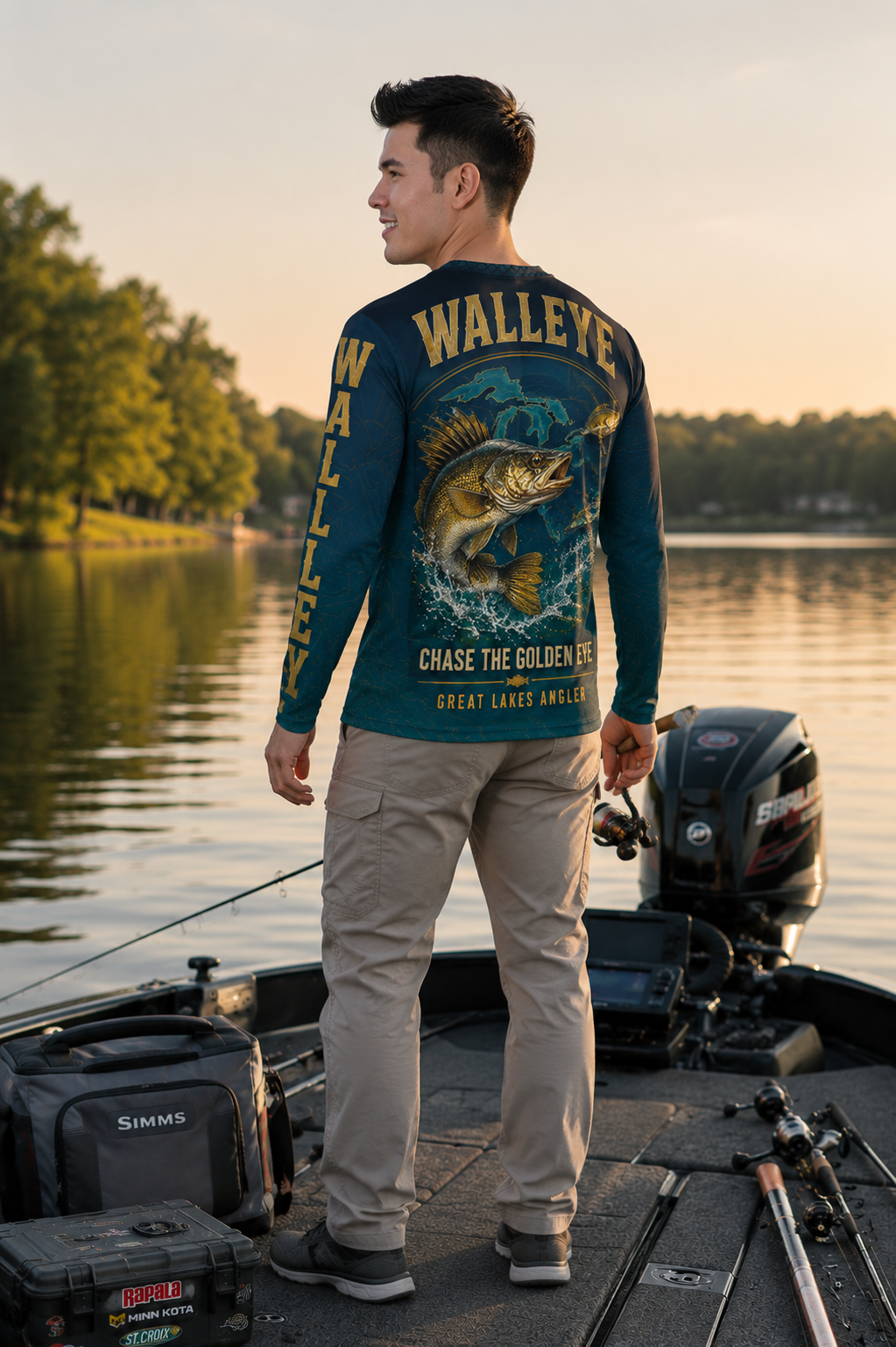 Men’s Walleye Fishing Long Sleeve Shirt – Great Lakes Angler