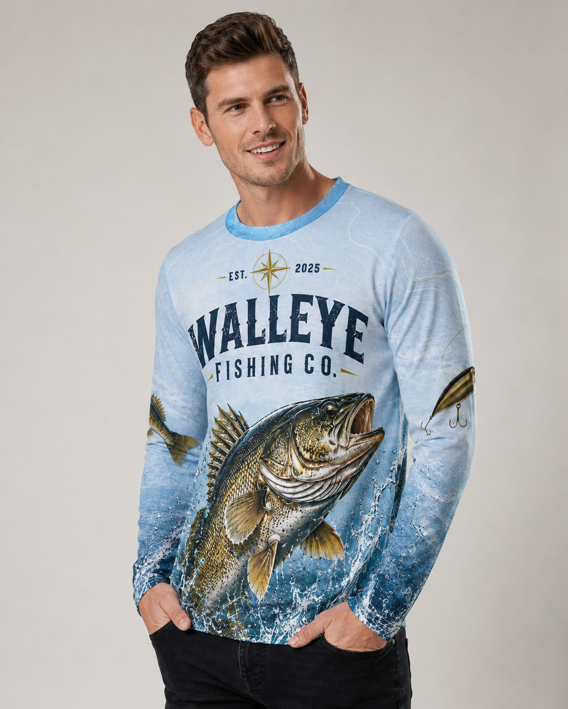 Walleye Fishing Co. Long Sleeve Shirt – Northern Waters Performance Jersey Shirt